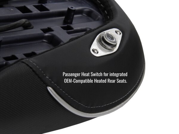 Sargent World Sport Motorcycle Seat for the 2023+ BMW R 1300 GS has OEM-compatible heat with a rear switch.